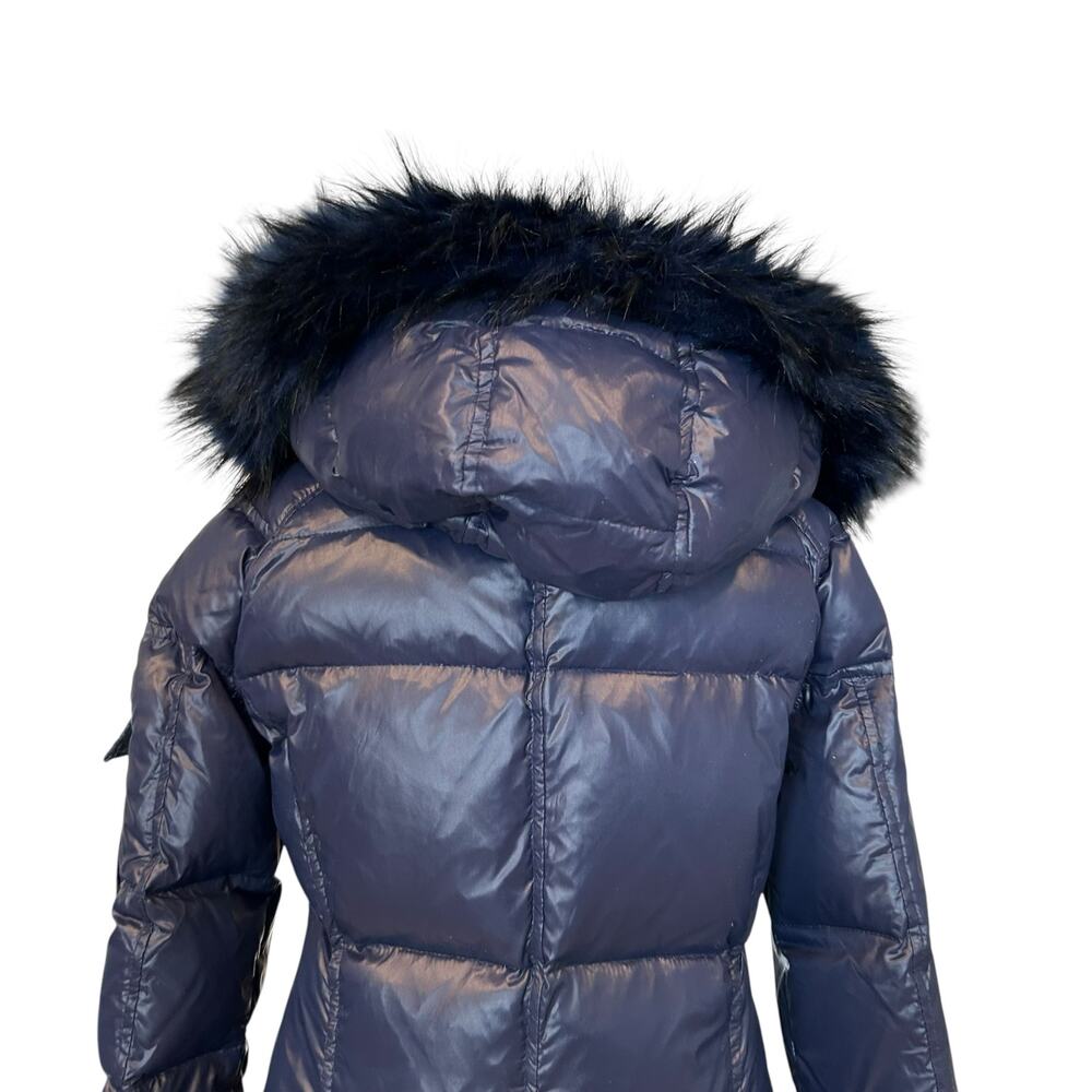 S13 New York Down Puffer Coat Faux Fur Hood Sz S - Picture 7 of 16